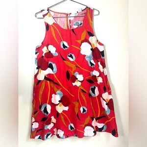 Sigrid Olsen Red Floral  Dress